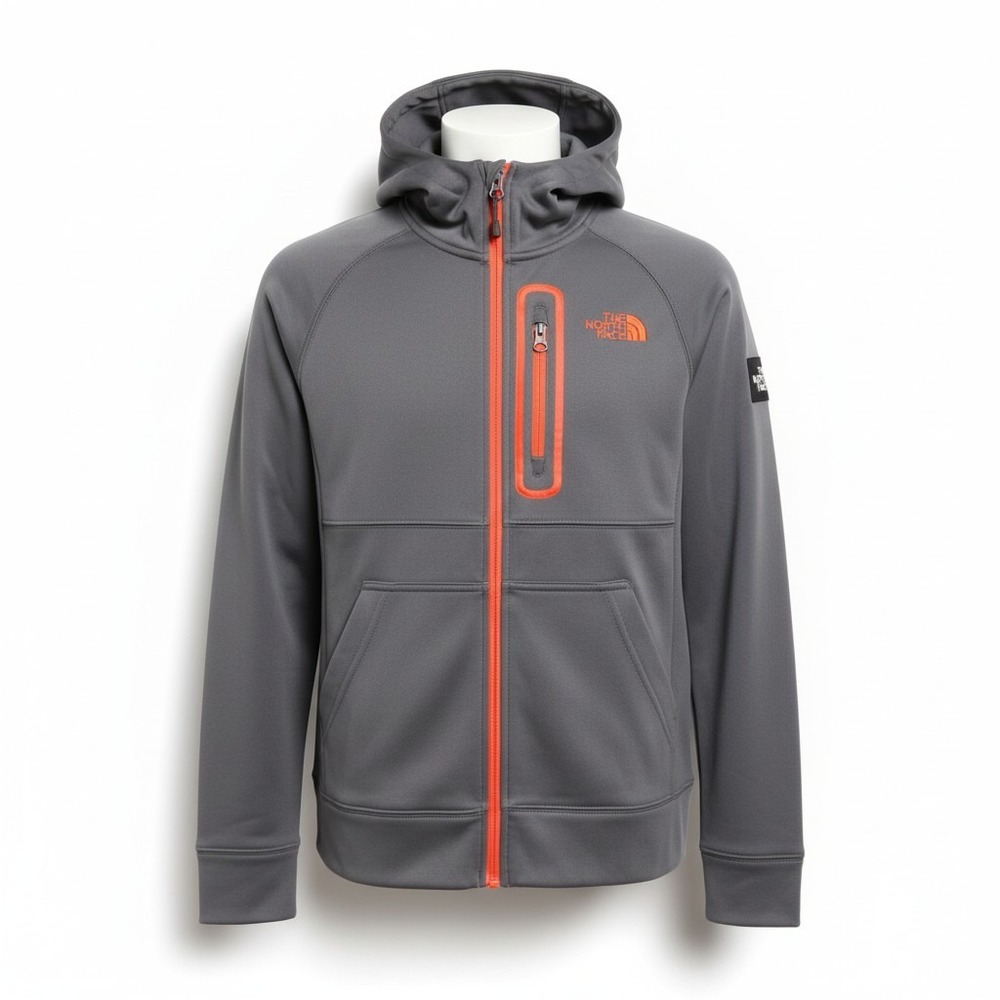 The North Face Mack Mays Full Zip Hoodie Boys M 10/12 Graphite Grey Performance